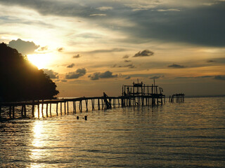 Fototapeta premium Beautiful sunset on thai island