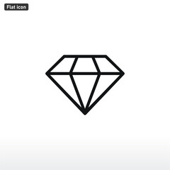 Diamond icon vector . crystal sign