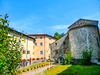 Fototapeta na wymiar Street view of Fiumalbo , Province of Modena in the Italian region Emilia Romagna, Italy, Europe