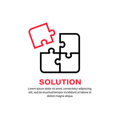 Solution icon. Puzzle. Bussiness concept. Vector on isolated white background. EPS 10