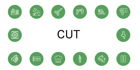 cut simple icons set