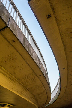 Vertical Shot From Below Of A Bridge