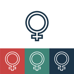 Linear vector icon with symbol of Venus