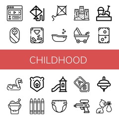 childhood icon set