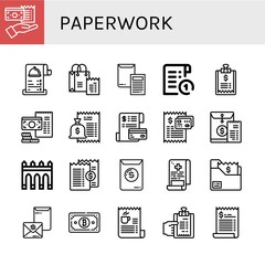 Set of paperwork icons