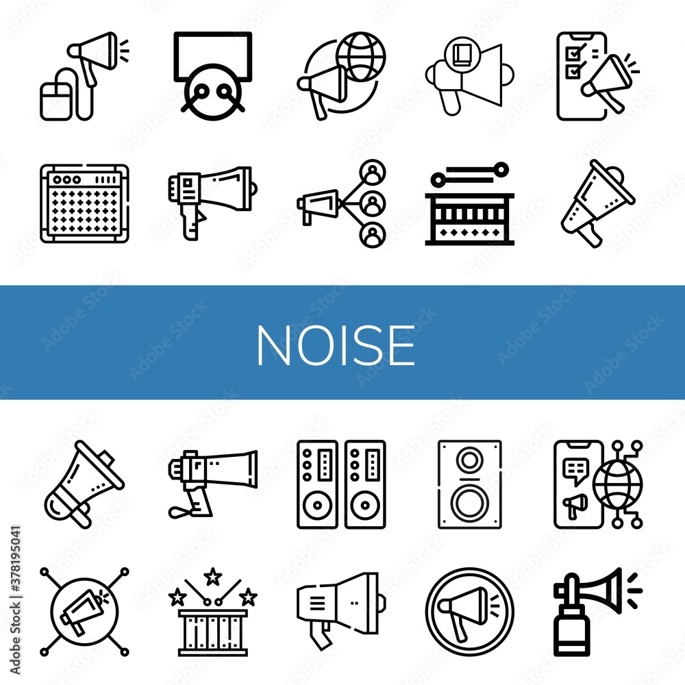 Poster noise simple icons set