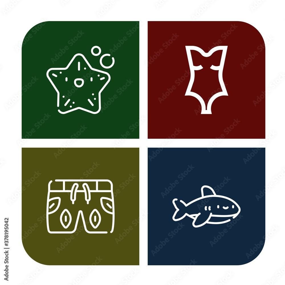 Poster shell simple icons set
