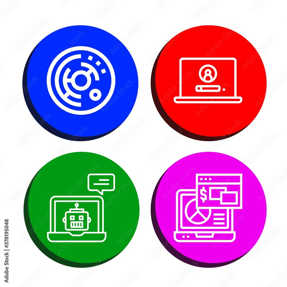 Poster touchscreen simple icons set