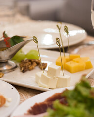 table setting for evening dinner
