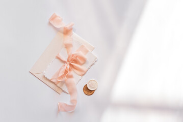 Bridal invitation card in envelope