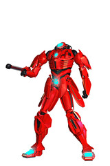 3d render of a Red robot