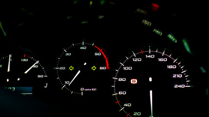 speedometer on black background