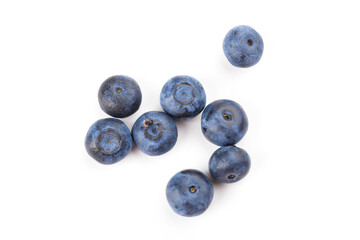 heap of blueberries isolated on white background