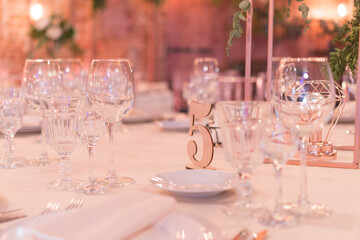 white evening festive table decor