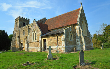 St Deny's Church, Little Barford, Bedfordshire in sunshine