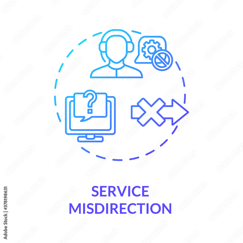 Poster service misdirection concept icon. network security attacks idea thin line illustration. customer su