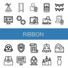 Set of ribbon icons