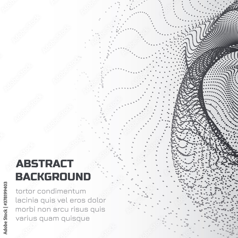 Poster an abstract background with a lot of chaotically moving particles. designing a virtual space.