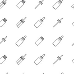Beauty cosmetics shop icons. Vector seamless pattern. Outlined signs for cosmetics shop. Skin body care.
