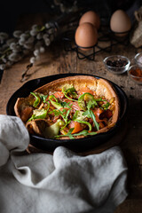 Dutch baby with salmon and avocado 