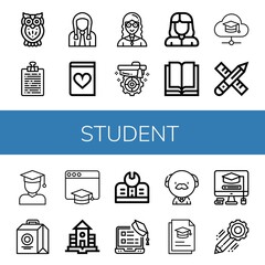 Set of student icons