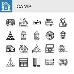 camp icon set