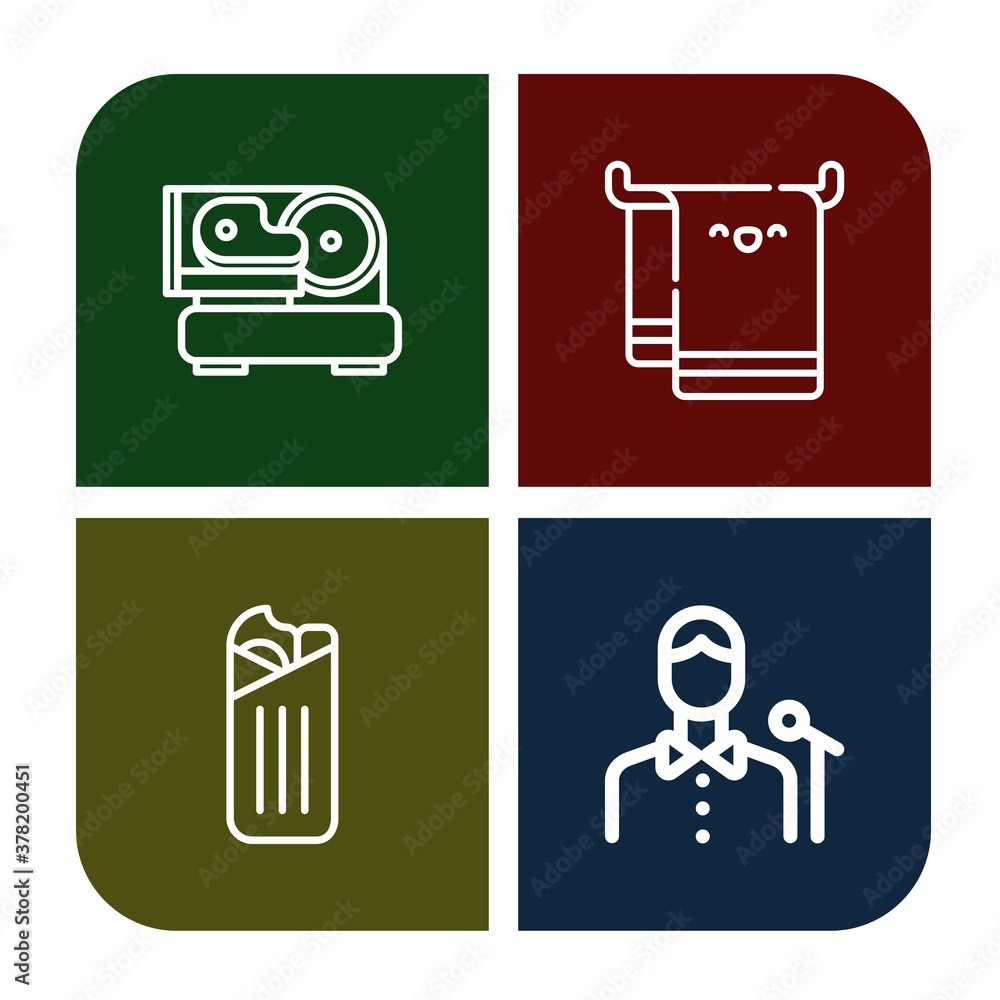 Poster roll simple icons set