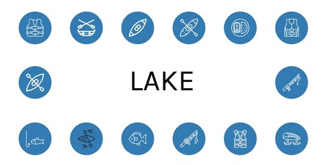 Set of lake icons