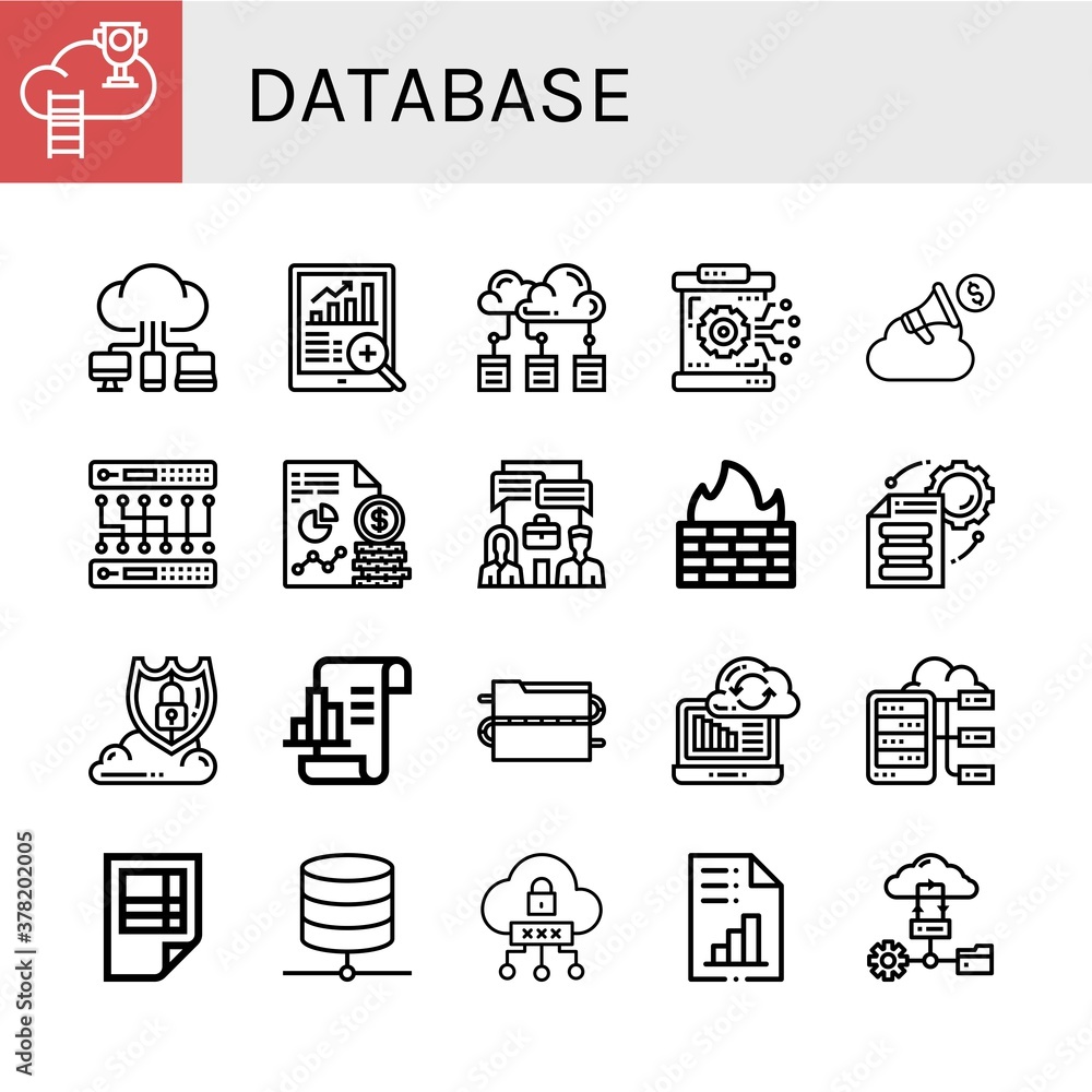 Poster database icon set
