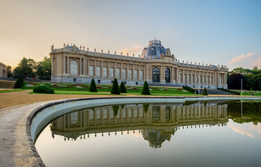 Sunset over the Royal Museum for Central Africa in Tervuren, Belgium.