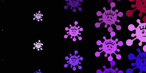 Dark purple vector template with flu signs.