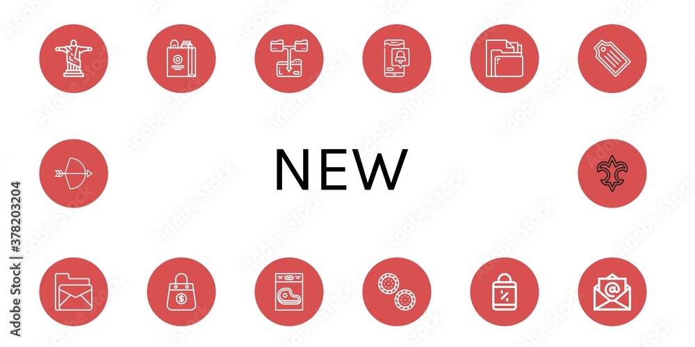 Poster new simple icons set