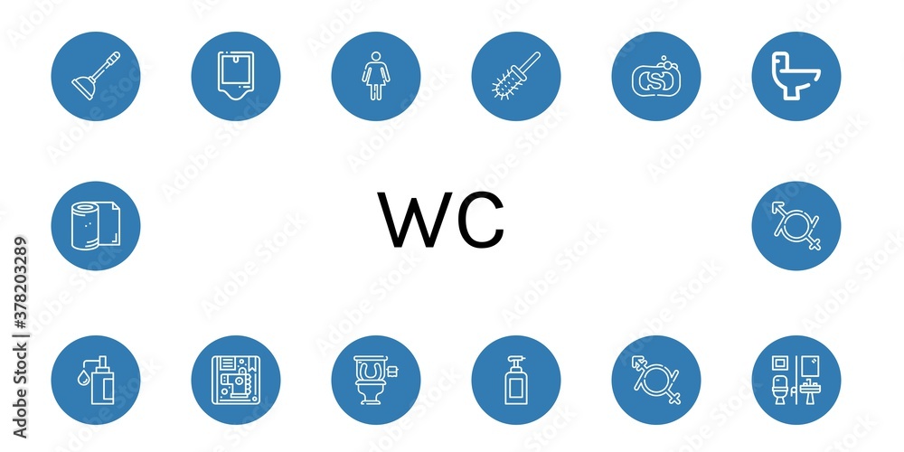 Poster wc icon set