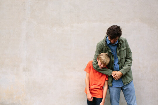 Dad and Son Being Playful