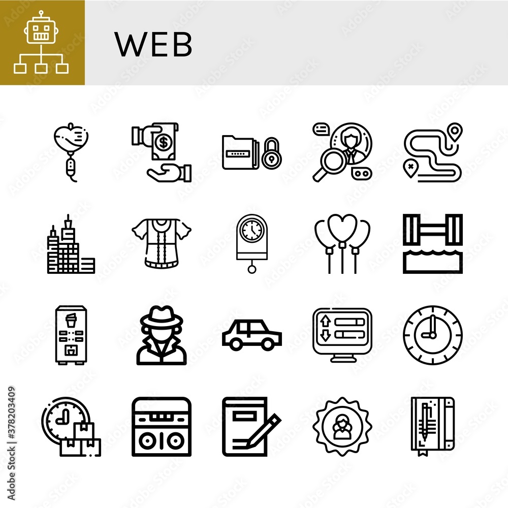Poster set of web icons