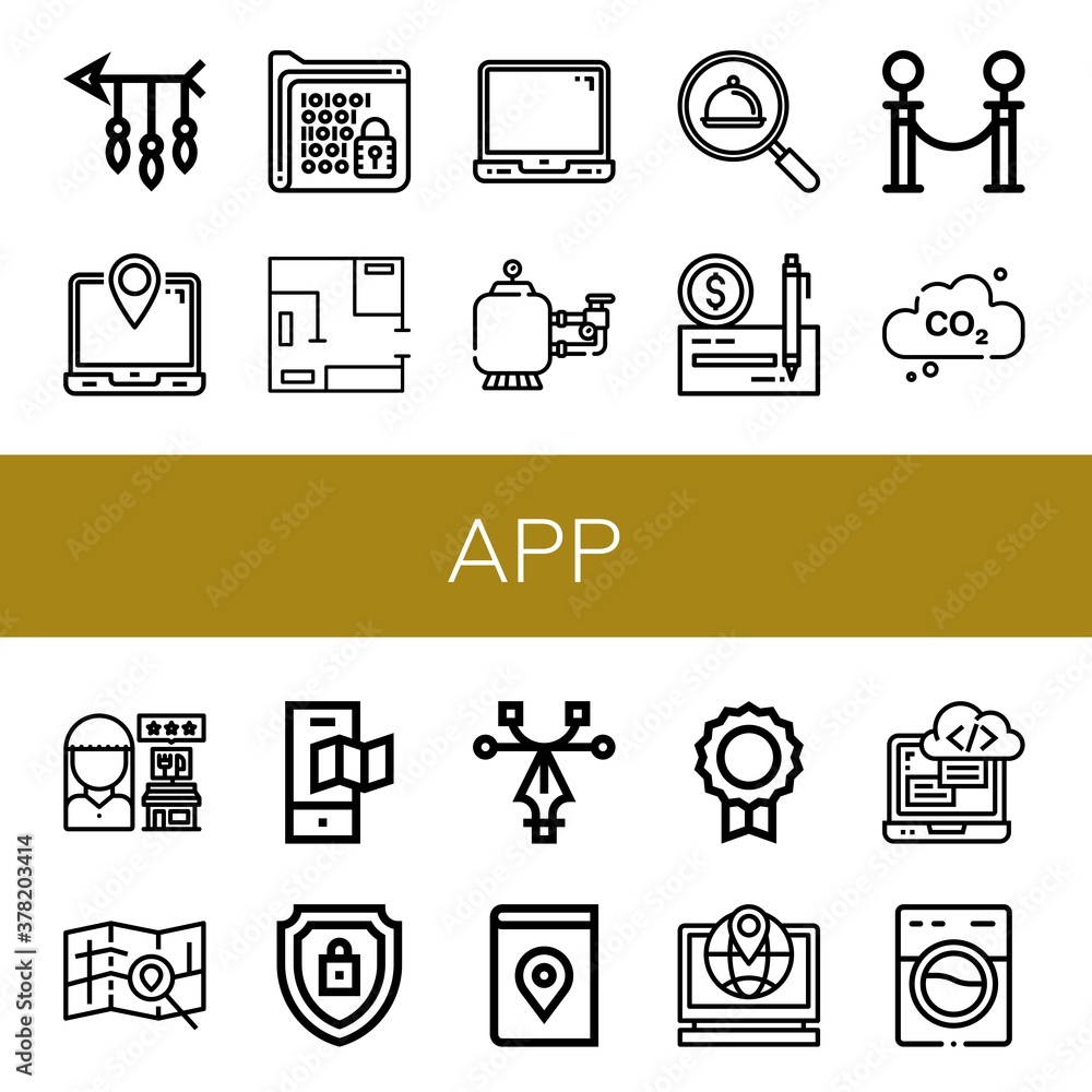 Poster set of app icons