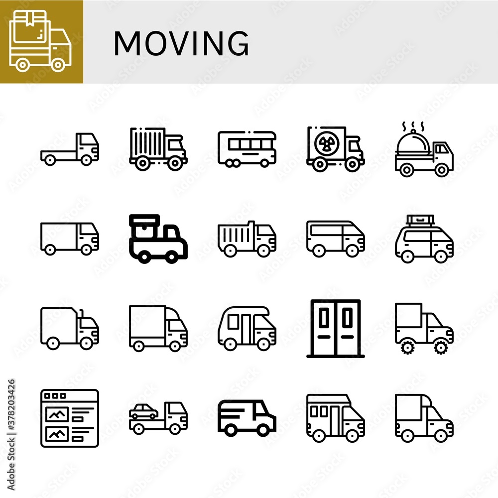 Canvas Prints moving icon set