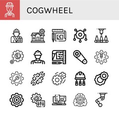 Set of cogwheel icons