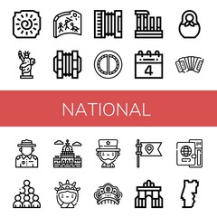 national simple icons set