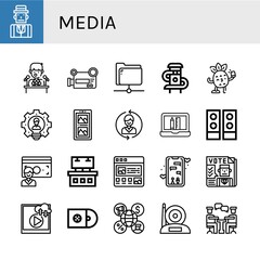 Set of media icons
