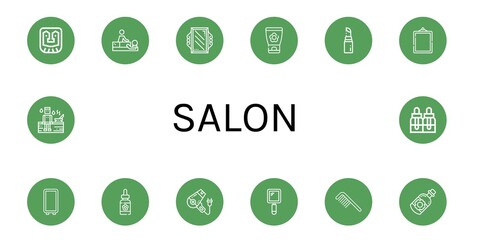 salon simple icons set