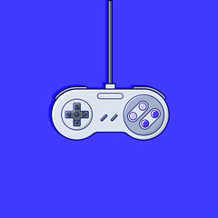 Videogame's joystick. Famous 90's console in vector. Classic super game. Retro gamepad. © LuizCurado