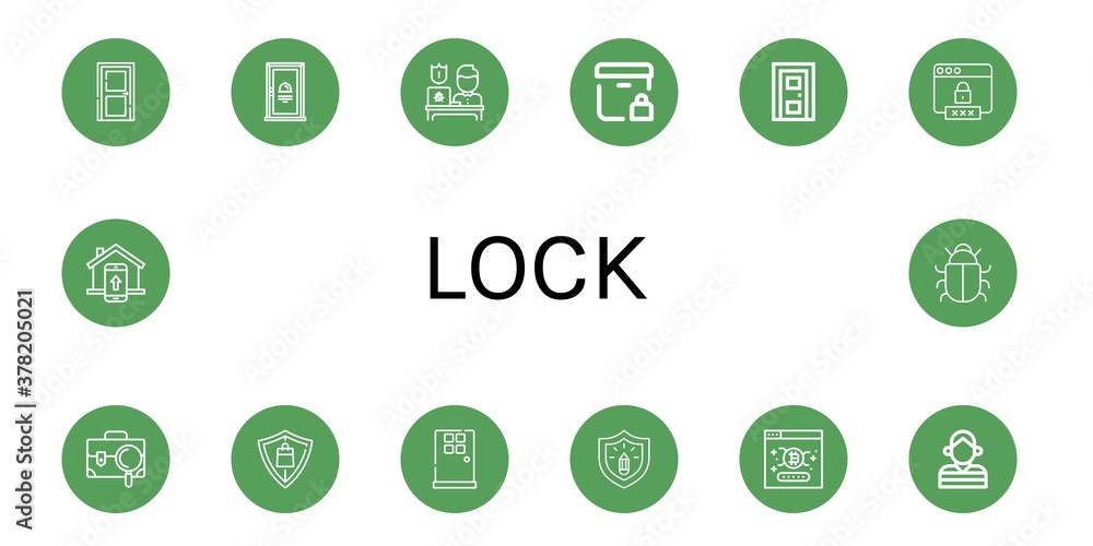 Canvas Prints set of lock icons