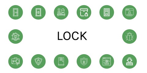 Set of lock icons