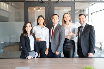 Portrait of a happy multiracial business team