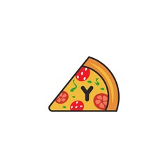 y letter pizza slice logo.Pizza cafe logo, pizza icon, emblem for fast food restaurant.