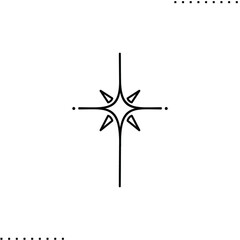 Star with sparks vector icon in outlines