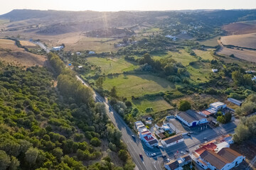 Santa Lucia at Vejer de la Frontera seen from a bird view in the evening