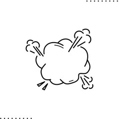 Comic speech bubble, boom vector icon in outlines 