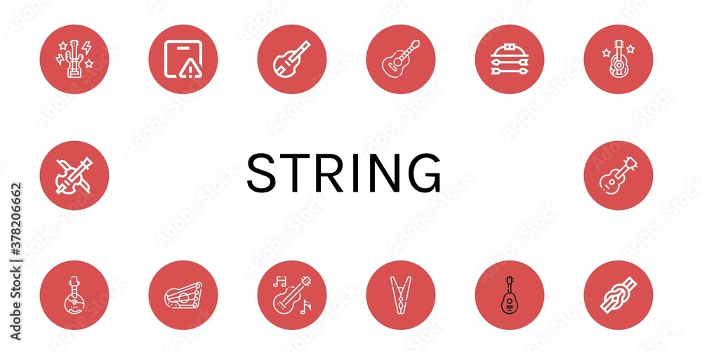 Poster string simple icons set